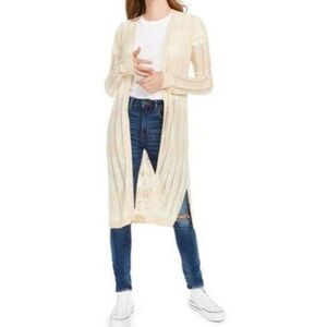 NEW Freshman‎ 1996 Ditsy Dream Sand Shell Cream Chevron Duster Cardigan